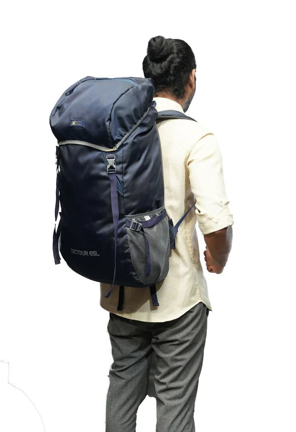 North Pole| BDETOUR65 RUCKSACK-Blue | Travel Backpack for Men & Women | Unisex Adventure Backpack | Multi‑Compartment Pack | Adjustable Padded Straps | Ergonomic Design | Outdoor Gear Bag