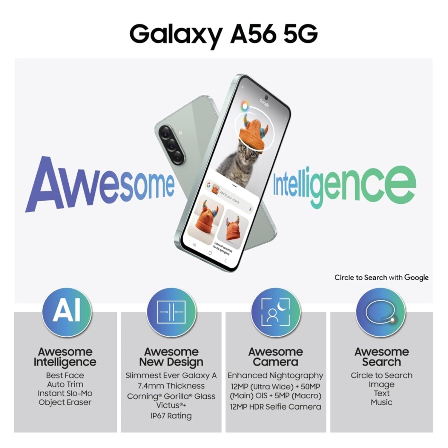 SAMSUNG -  A566E GALAXY A56 5G 12GB 256GB OLIVE