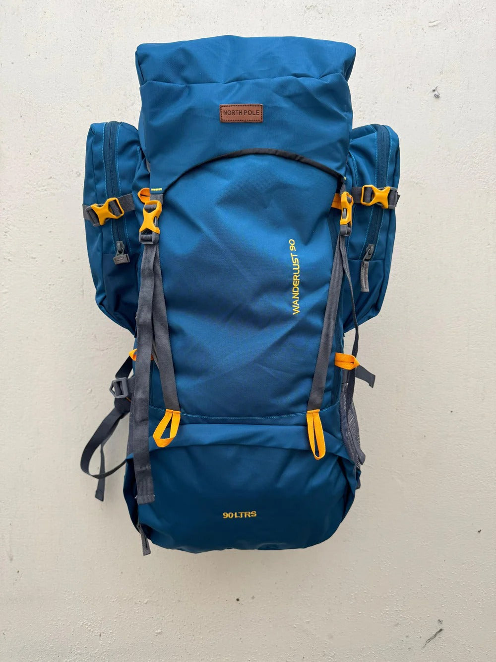 North Pole| WANDERLUST 90 RUCKSACK-SEA BLUE | Large capacity Wanderlust 90 Sea Blue backpack | Wanderlust 90 Rucksack for trekking and travel | Lightweight Sea Blue Wanderlust 90L rucksack | Durable travel backpack Wanderlust 90 Sea Blue