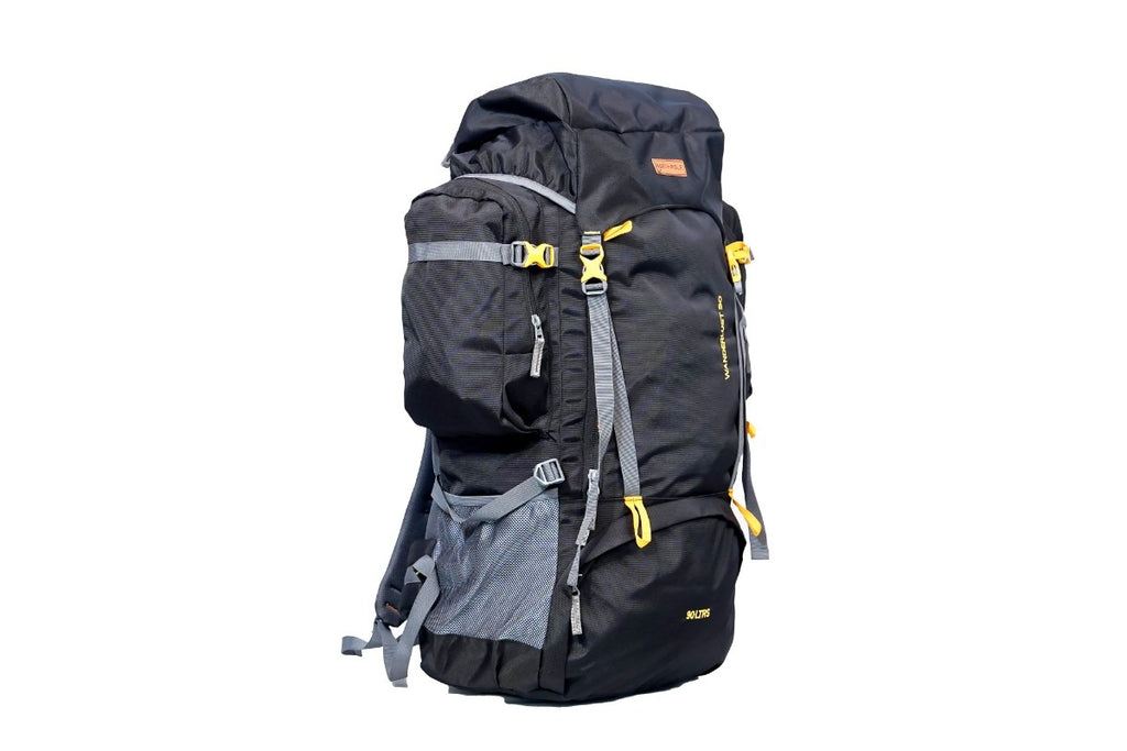 North Pole| WANDERLUST 90 RUCKSACK (Black) - Backpacking gear | Adventure travel pack | Hiking & camping bag | Tourist backpack | Unisex travel bag | Outdoor gear Black | Weekend trip backpack | Travel essentials