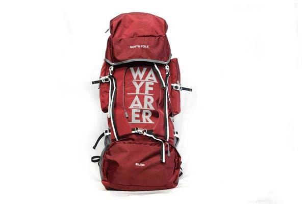 North Pole| WAYFARER 80L RUCKSACK (Meroon) - travel gear | adventure travel | long trip backpack|  backpacking gear | men and women backpack | unisex travel bag | expedition pack