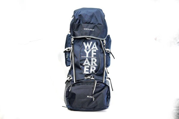 North Pole| WAYFARER 80L RUCKSACK ( NAVY BLUE ) -Comfortable Trekking Pack | Breathable Back Support | Durable Outdoor Backpack | Heavy-Duty Travel Bag | Long Trip Bag | Weekend Trip Rucksack