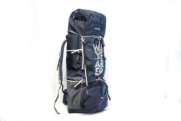 North Pole| WAYFARER 80L RUCKSACK ( NAVY BLUE ) -Comfortable Trekking Pack | Breathable Back Support | Durable Outdoor Backpack | Heavy-Duty Travel Bag | Long Trip Bag | Weekend Trip Rucksack