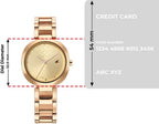 Fastrack Stunners Quartz Analog Golden Dial Stainless Steel Strap Watch for Girls.