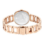 Fastrack Stunners Quartz Analog Golden Dial Stainless Steel Strap Watch for Girls.