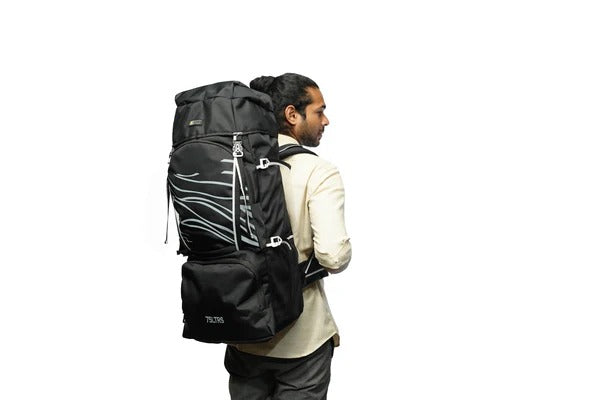 North Pole| TRKKING BAG - ZEBRA TRKKING BAG (Black) | Large Capacity Trekking Bag | Camping & Hiking Rucksack | Travel Trekking Backpack | Adventure Rucksack | Mountain Trekking Bag