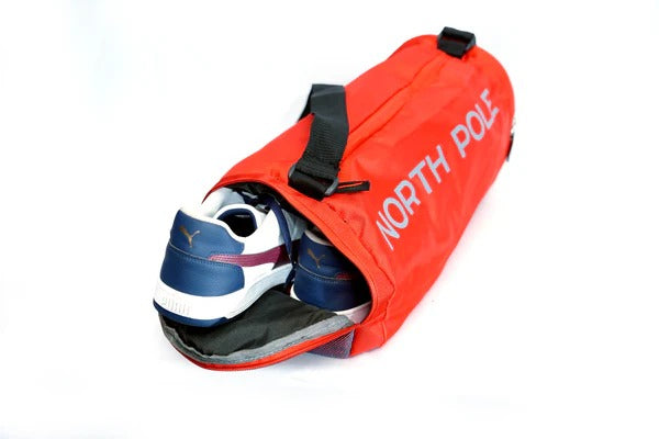North Pole| Gym Bags - Gym Bags with shoe compartment (Meroon) |Lightweight gym bag maroon | Multi-compartment gym bag | Strong zipper gym bag | Premium fabric gym bag | Easy to carry gym bag with shoulder strap