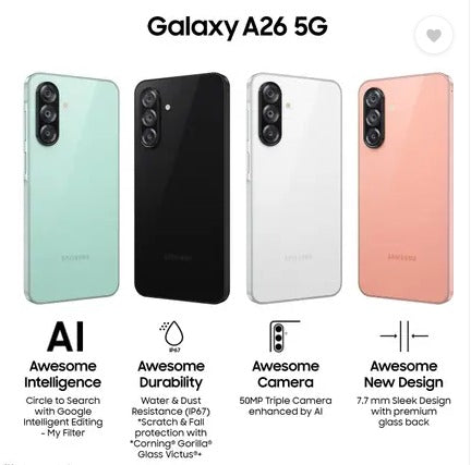 SAMSUNG - A266B GALAXY A26 5G 8GB 256GB WHITE