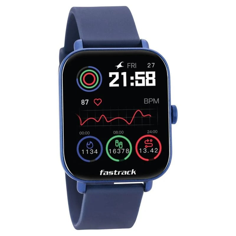 Fastrack Reflex Vox Unisex Smart Watch With Silicone Strap / Blue