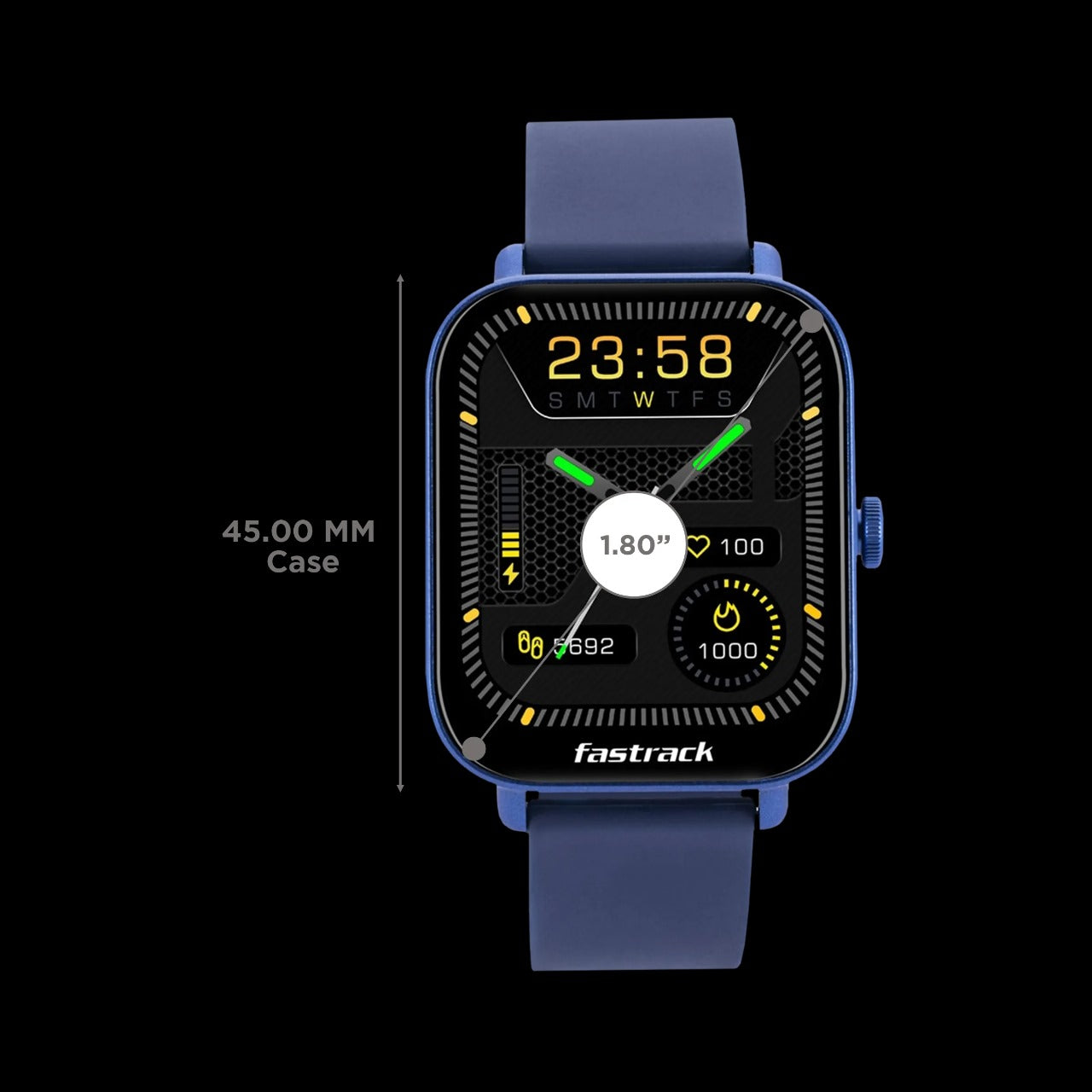 Fastrack Reflex Vox Unisex Smart Watch With Silicone Strap / Blue