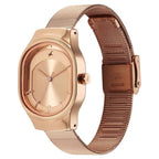 Fastrack Snob X Rose Gold Dial Stainless Steel Strap Watch for Girls.