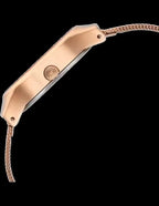 Fastrack Snob X Rose Gold Dial Stainless Steel Strap Watch for Girls.