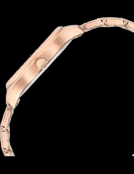 Fastrack Stunners Quartz Analog White Dial Rose Gold Stainless Steel Strap Watch