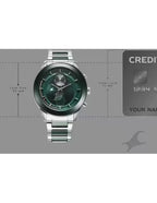 Fastrack Green Dial Stainless-Steel Multifunction Analog Watch