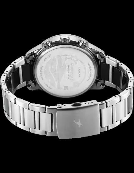 Fastrack Green Dial Stainless-Steel Multifunction Analog Watch