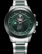 Fastrack Green Dial Stainless-Steel Multifunction Analog Watch