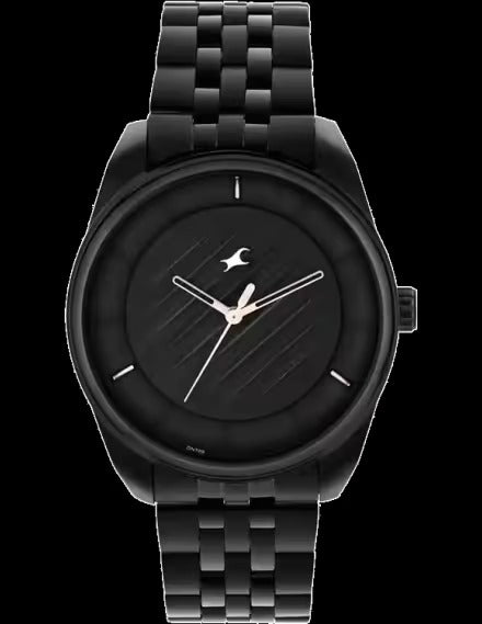 Fastrack All-Black Stainless-Steel Analog Watch