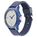 Fastrack Blue Silicone Strap Analog Watch with White Textured Dial