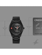 Fastrack All-Black Stainless-Steel Analog Watch with Red Accents