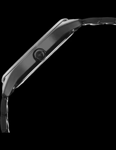 Fastrack All-Black Stainless-Steel Analog Watch with Red Accents