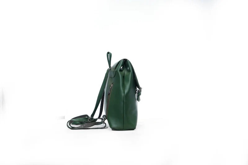 North Pole backpack,EMPRESS backpack green, faux leather backpack, navy blue backpack, semi-formal backpack, office backpack, college backpack, casual backpack