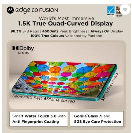 MOTO EDGE 60 FUSION 5G 12GB 256GB PANTONE SLIPSTREAM,Moto Edge 60 Fusion, Moto smartphone, 12GB RAM, 256GB storage, 5G mobile phone, fast performance.