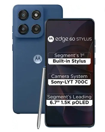 MOTO EDGE 60 STYLUS 5G 8GB 256GB PANTONE GIBRALTAR SEA,Motorola smartphone, Gibraltar Sea color, 8GB RAM, 256GB storage, 5G phone, stylus phone, Moto stylus