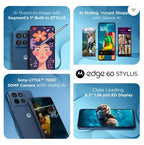 MOTO EDGE 60 STYLUS 5G 8GB 256GB PANTONE GIBRALTAR SEA,Motorola smartphone, Gibraltar Sea color, 8GB RAM, 256GB storage, 5G phone, stylus phone, Moto stylus