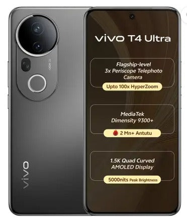 VIVO - T4 ULTRA 12GB 256GB METEOR GREY,5G phone, Meteor Grey, 12GB RAM phone, 256GB storage mobile, fast charging, Vivo T-series, Android smartphone,