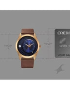 Fastrack Groove Quartz Analog Blue Dial Brown Leather Strap Watch For Guy