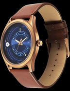 Fastrack Groove Quartz Analog Blue Dial Brown Leather Strap Watch For Guy