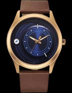 Fastrack Groove Quartz Analog Blue Dial Brown Leather Strap Watch For Guy