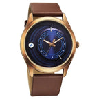 Fastrack Groove Quartz Analog Blue Dial Brown Leather Strap Watch For Guy