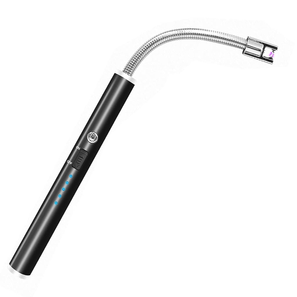 Electric Arc Gas Lighter Black - Rechargeable Plasma for Cooking, Kitchen, Pooja Candles - USB Charging, Windproof, Long-Lasting 360° Flexible (Multicolor)