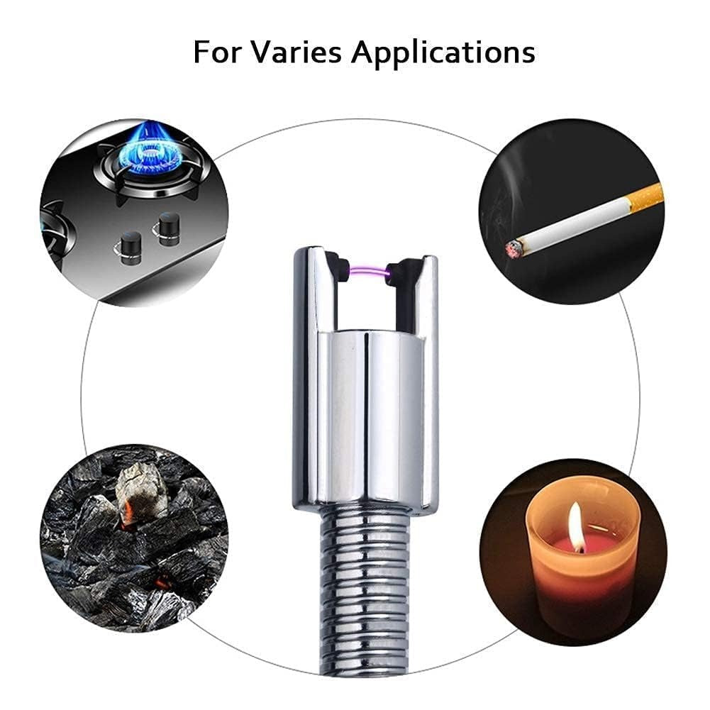 Electric Arc Gas Lighter Black - Rechargeable Plasma for Cooking, Kitchen, Pooja Candles - USB Charging, Windproof, Long-Lasting 360° Flexible (Multicolor)