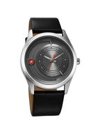 Fastrack Groove Quartz Analog Grey Dial Black Leather Strap Watch For Guys