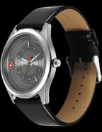 Fastrack Groove Quartz Analog Grey Dial Black Leather Strap Watch For Guys
