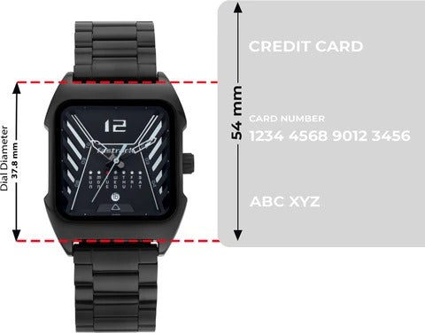Fastrack Gamify Quartz Analog with Day and Date Black Dial Metal Strap Watch