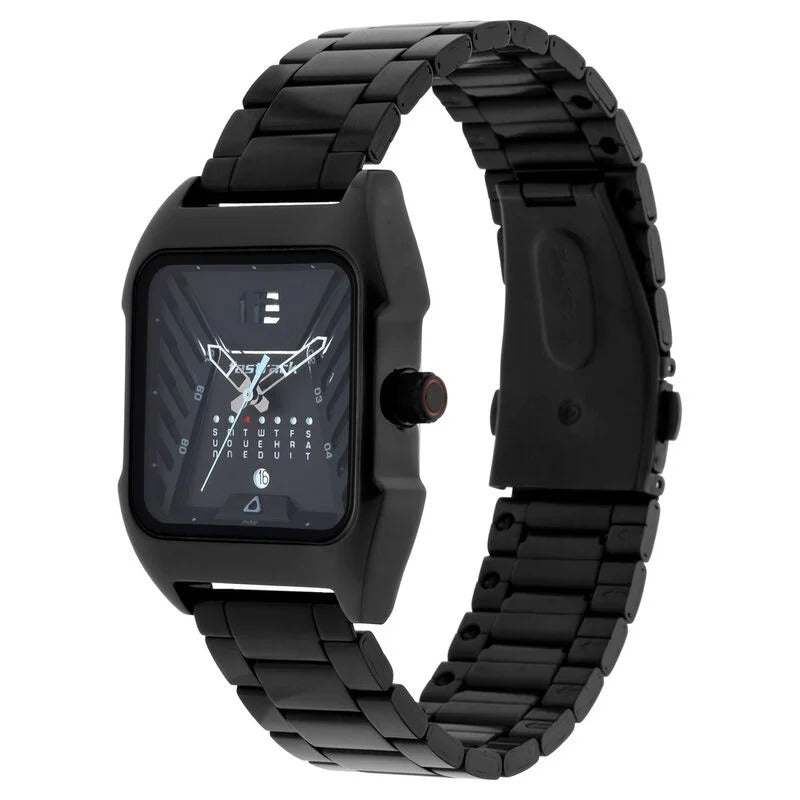 Fastrack Gamify Quartz Analog with Day and Date Black Dial Metal Strap Watch