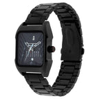 Fastrack Gamify Quartz Analog with Day and Date Black Dial Metal Strap Watch