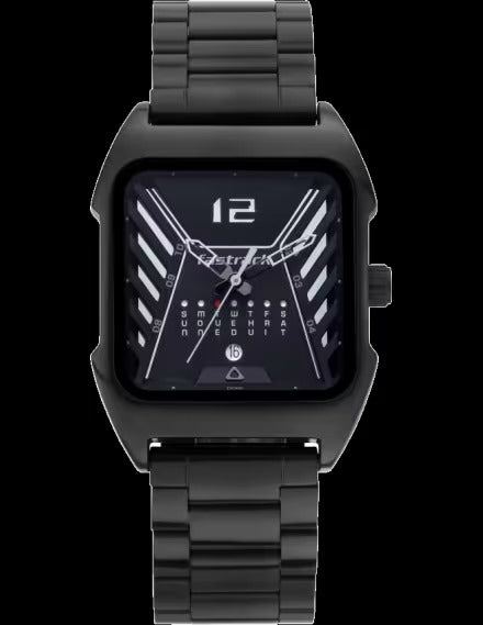 Fastrack Gamify Quartz Analog with Day and Date Black Dial Metal Strap Watch