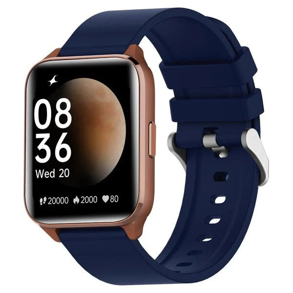Fastrack Square Display Smartwatch with Blue Silicone Strap