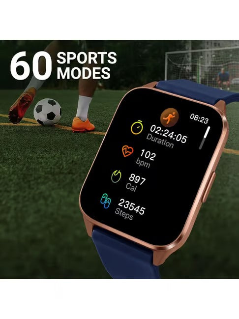 Fastrack Square Display Smartwatch with Blue Silicone Strap