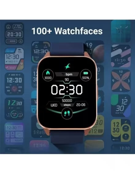 Fastrack Square Display Smartwatch with Blue Silicone Strap