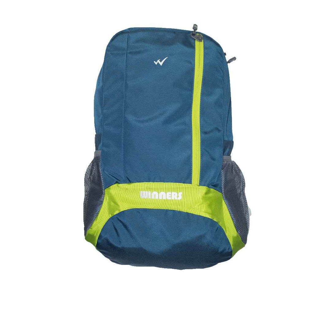 North Pole| Backpack - Winners backpack, foldable backpack, packable daypack, blue and lime green backpack, lightweight backpack