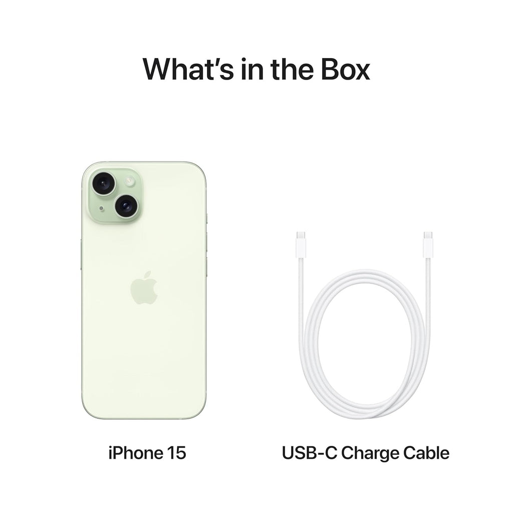 Apple iPhone 15 (128 GB) - Green,iPhone 15, Apple smartphone, 128 GB storage, Green iPhone, A16 Bionic, Super Retina XDR, dual camera, iOS phone, 5G smartphone,