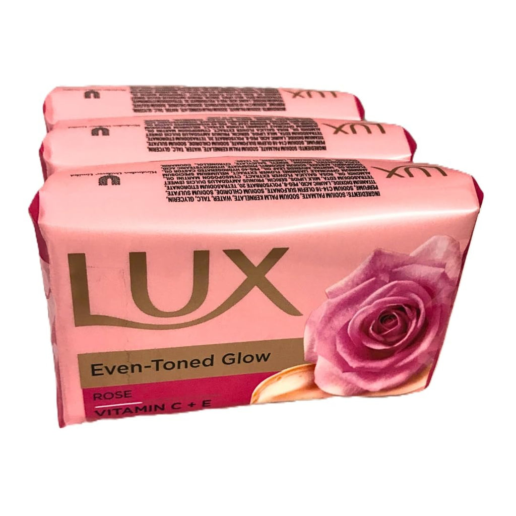 Lux Even-toned Glow Bathing Soap infused with Vitamin C & E | For Superior Glow | 150g x 3