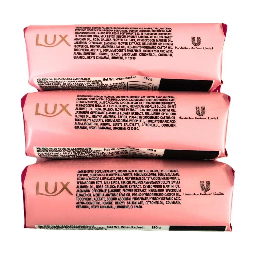 Lux Even-toned Glow Bathing Soap infused with Vitamin C & E | For Superior Glow | 150g x 3