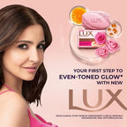 Lux Even-toned Glow Bathing Soap infused with Vitamin C & E | For Superior Glow | 150g x 3