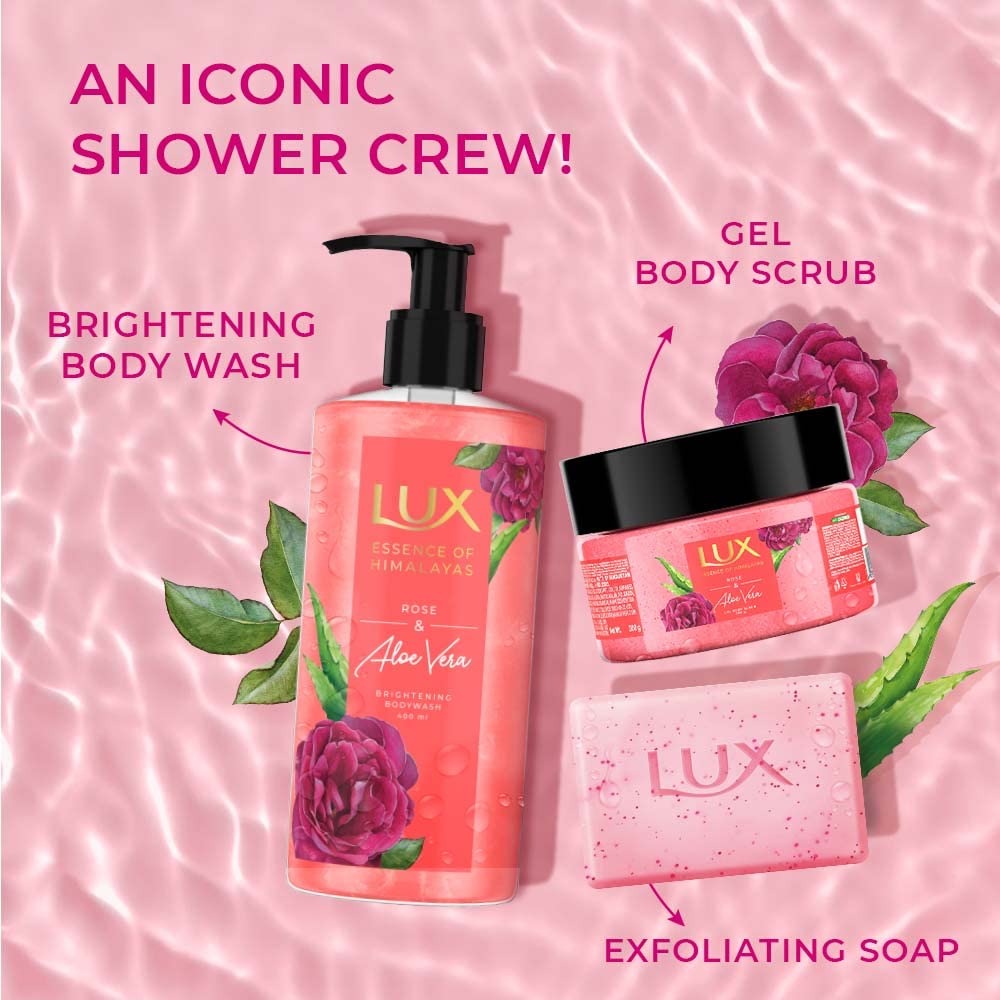 Lux Essence of Himalayas Rose & Aloe Vera Brightening Bodywash 400 ml,Lux bodywash, Rose & Aloe Vera, brightening bodywash, Himalayas essence, women bodywash,